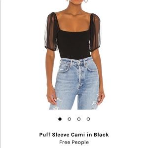 Chic black puff sleeve top from Revolve w/tags
